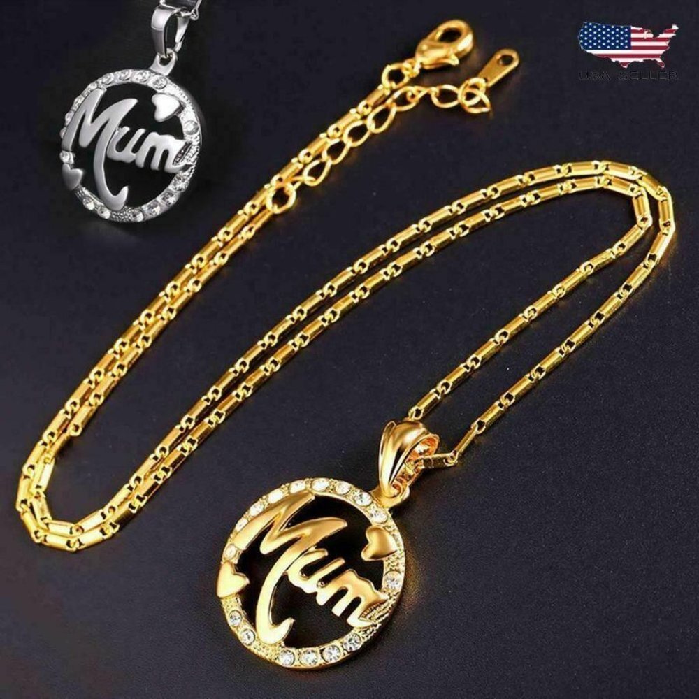 Best Gifts for Mom Mum Mother Necklace Pendant Sterling Gold Women Love Heart